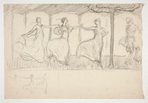 Ligne de femmes dansant - (illustration non identifiée) - Edwin Austin Abbey