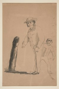 Homme et garçon (recto); Têtes et figures de Chinois (verso) - Edwin Austin Abbey