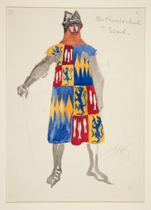 Northumberland - Tabard, croquis de costume pour Henry Irving
