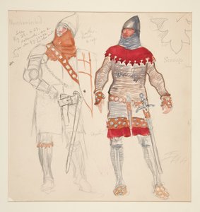 Hommes de Northumberland, croquis de costume pour Henry Irving