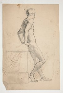 Étude de figure masculine nue, classe de dessin - Edwin Austin Abbey