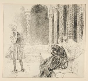 Olivia et Viola, illustration pour Acte I, Scène v, La Nuit des rois