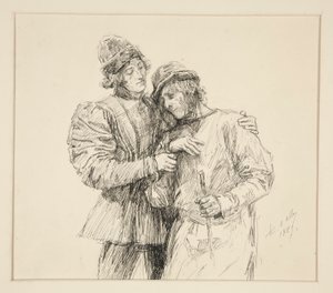 Orlando et Adam, illustration pour Acte II, Scène iv, Comme il vous plaira