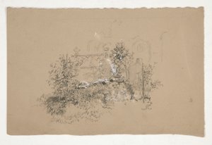 Jardin envahi (?) cimetière (?) - Edwin Austin Abbey