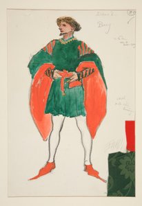 Percy, croquis de costume pour Henry Irving