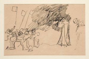 Esquisse préliminaire pour Acte II, Scène I - Edwin Austin Abbey