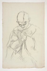 Figure en robe, priant : étude pour la série murale La quête du Saint Graal à la bibliothèque publique de Boston
