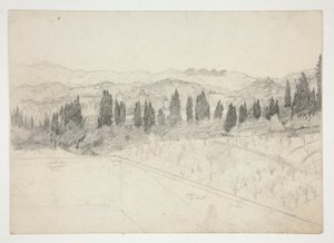 Paysage romain (?) vu du balcon (recto) ; Paysage marin (verso) - Edwin Austin Abbey