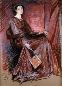 Femme assise portant une coiffe élisabéthaine, 1897