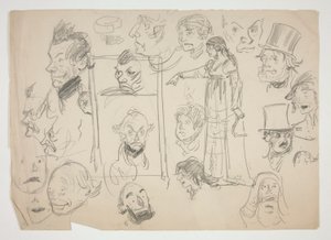 Feuille de croquis de visages