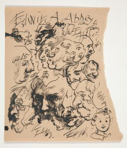 Feuille de croquis de têtes - Edwin Austin Abbey