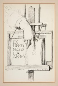 Esquisse pour Ex Libris : M.G. & E.A. Abbey - Edwin Austin Abbey