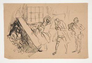 Esquisse pour School for Scandal, illustration pour Scribner - Edwin Austin Abbey