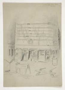 Esquisse des Continental Iron Works (?) [intérieur industriel]