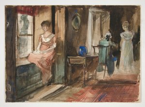 Esquisse de figures dans un intérieur - Edwin Austin Abbey