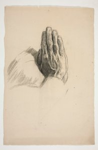 Esquisse de deux mains, jointes en prière