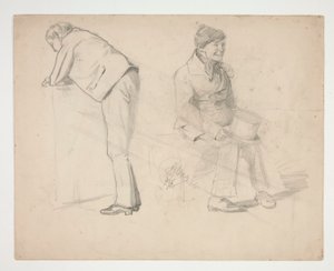 Esquisse de deux hommes - illustration non identifiée