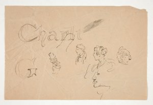 Études de têtes et de figures des deux côtés de la page - Edwin Austin Abbey
