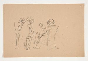 Étude pour .1207 - illustration pour Oliver Goldsmith - Edwin Austin Abbey