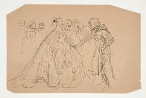 Étude pour La Quête du Saint Graal (série de quinze peintures pour la Bibliothèque publique de Boston, achevée en 1901) - Edwin Austin Abbey