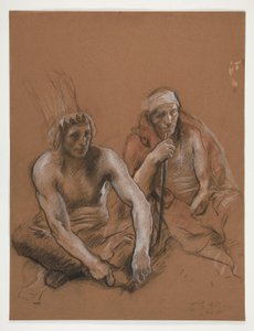 Étude de deux Indiens pour