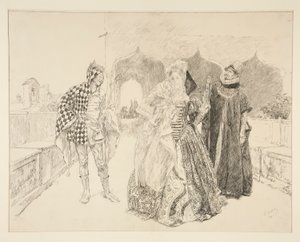 Le Clown et Malvolio, illustration pour Acte I, Scène v, La Nuit des rois