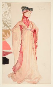La Reine (en rose), croquis de costume pour Henry Irving - Edwin Austin Abbey