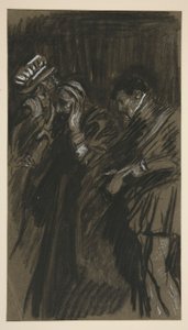 Trois hommes, étude pour La Mégère apprivoisée (?) - Edwin Austin Abbey