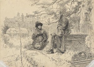 Deux figures dans un cimetière - Edwin Austin Abbey