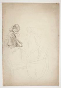 Deux figures assises sur une charrette - Edwin Austin Abbey