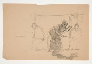 Illustration non identifiée - Étude de cuisine avec figure - Edwin Austin Abbey