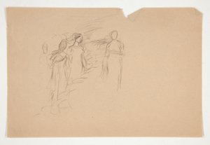 Illustration non identifiée - Étude de trois figures féminines - Edwin Austin Abbey