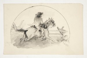 Illustration non identifiée [Homme à cheval]