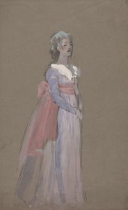 Femme en robe Empire - étude de costume pour La Tosca - Edwin Austin Abbey