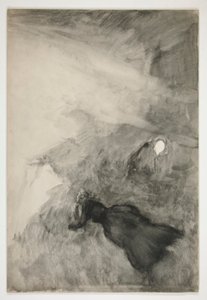 Femme lisant, figure regardant - (illustration non identifiée) - Edwin Austin Abbey