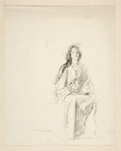Femme assise, esquisse pour une pièce de Shakespeare non identifiée - Edwin Austin Abbey