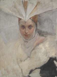 Femme avec coiffe d