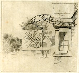 Enseigne des Clés Croisées, St Neots, Cambridgeshire, 1881
