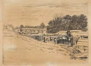 Whistler à Moulsey [Molesey Lock], [1861]