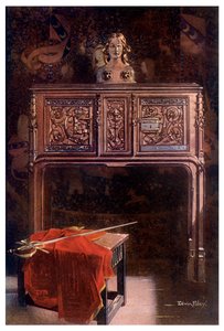Dressoir en chêne sculpté Louis XII, 1910 - Edwin Foley