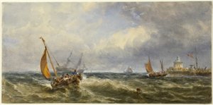 Vue côtière avec navires