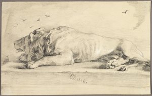 Lion couché - Edwin Henry Landseer