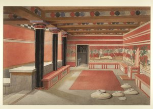 Salle du trône réimaginée du Palais de Minos à Knossos