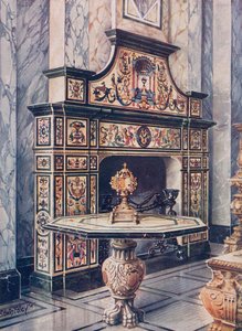 Cheminée en Mosaïque Colorée. Florentine. Table en Mosaïque Colorée. Florentine