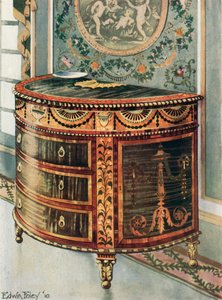 Commode en bois de satin incrusté - Montures en or moulu - Edwin John Foley