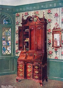 Cabinet en acajou avec miroir doré