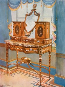 Coiffeuse en bois de satin avec médaillons