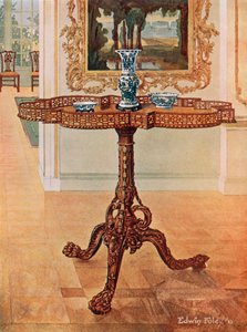 Table de galerie à bordure ajourée--École Chippendale - Edwin John Foley