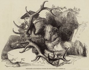 Chasse au cerf dans les Highlands, surveillant le corps - Edwin Landseer