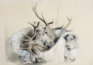 Têtes de cerfs et chien, 1857 - Edwin Landseer